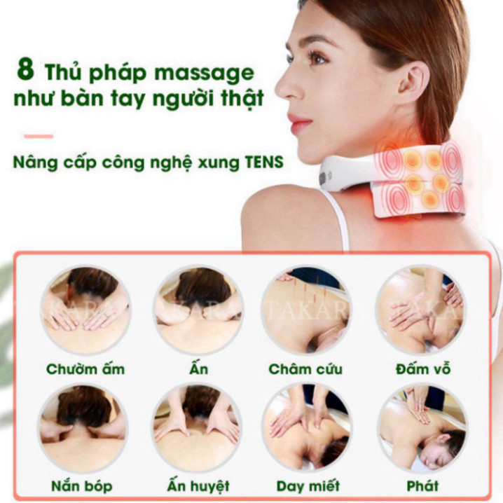 Máy Massage Cổ Vai Gáy Cao Cấp JT88 Nhỏ Gọn 5 Đầu Rung Tăng Hiệu Quả Massage Vùng Vai Gáy TVQ Store