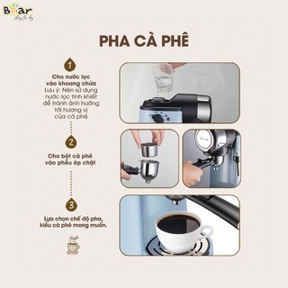 Máy Pha Cà Phê Bear Tự Động Pha Cafe, Espresso, Cappuccino, Pha Cà Phê Kiểu Ý, Giữ Nhiệt Lâu, Công Suất Lớn CF-B02V1