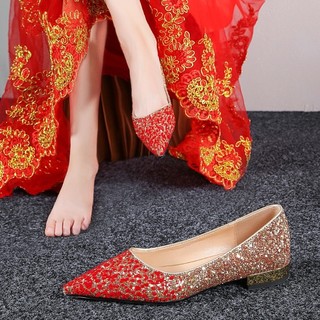 XẢ LỖ GIÀY BỆT GÓT ĐÁ SEQUINT, GIÀY BÚP BÊ MHH