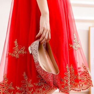 XẢ LỖ GIÀY BỆT GÓT ĐÁ SEQUINT, GIÀY BÚP BÊ MHH