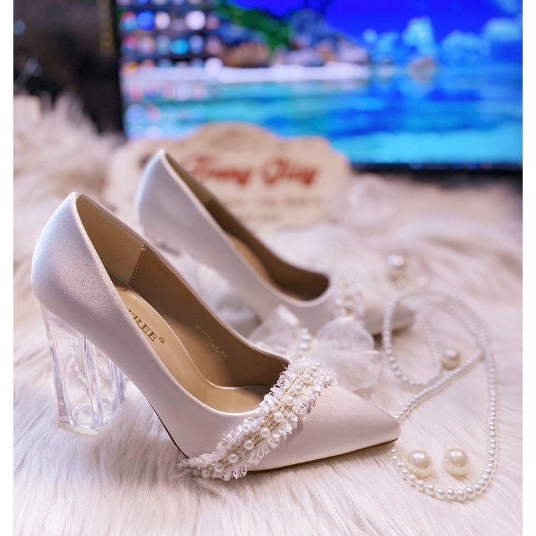 GIÀY CƯỚI ĐẾ VUÔNG CAO CẤP MHH