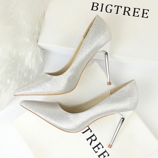 GIÀY CAO GÓT 9219-20 BIGTREE BASIC LỤA SATIN GÓT NHỌN CÓ SIZE LỚN P14