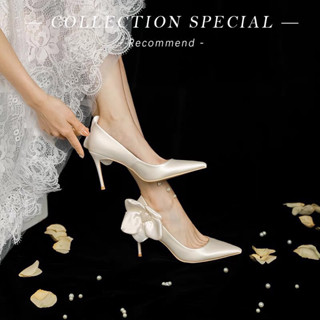  GIÀY CƯỚI THIẾT KẾ HOA KẸP 5 CÁNH CAO CẤP 