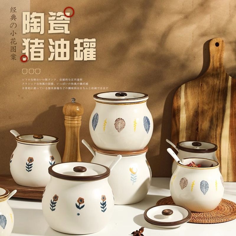 Hũ Đựng Mỡ Lợn Hũ Gốm Sứ Hũ Đựng Dầu Chịu Nhiệt Cao Có Nắp Hũ Đựng Hạt Cay Hũ Chuyên Dụng Dùng Cho B