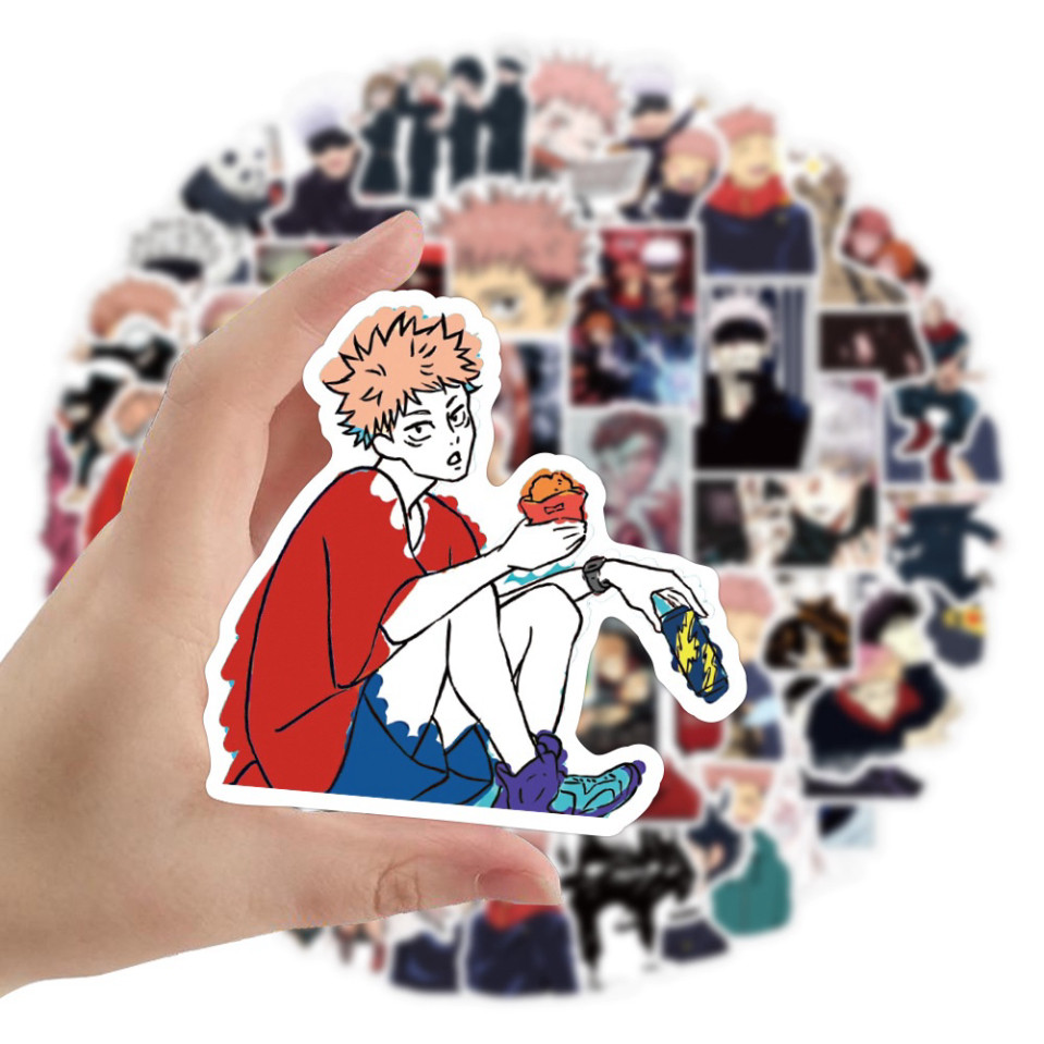 100 / 50 Miếng Dán Chống Nước Trang Trí Mũ Bảo Hiểm Xe Đạp jujutsu kaisen season 2