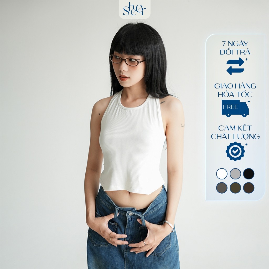 Áo Tanktop Cột Dây Sheer (06 Màu)