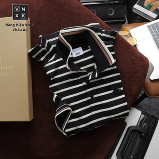 Áo Thun Nam Polo BURBERRY SỌC NGANG stripes BASIC pique Vải Dệt vương quyền Hàng Xịn chính hãng Có Big Size