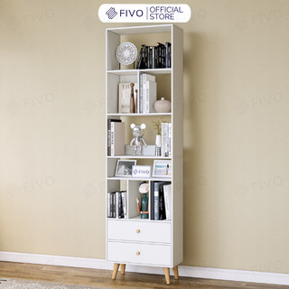  Tủ Sách Gỗ Lắp Ráp 5 Tầng FB61 FIVO 4 Chân Thông Thoáng Dễ Vệ Sinh Lắp Ráp Đơn Giản Hộc Tủ Tiện Ích 