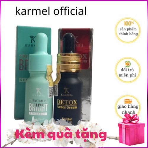 BỘ ĐÔI SERUM DETOX, TREATMEN BRIGHT KAMEL (Mờ Thâm Nám, mụn, Sáng Da) Karmel Mỹ phẩm Comestic