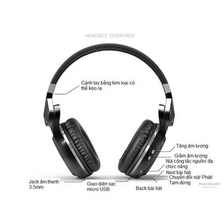 Tai Nghe Bluetooth Bluedio Turbine T2+ Cao Cấp - Hàng Nhập Khẩu