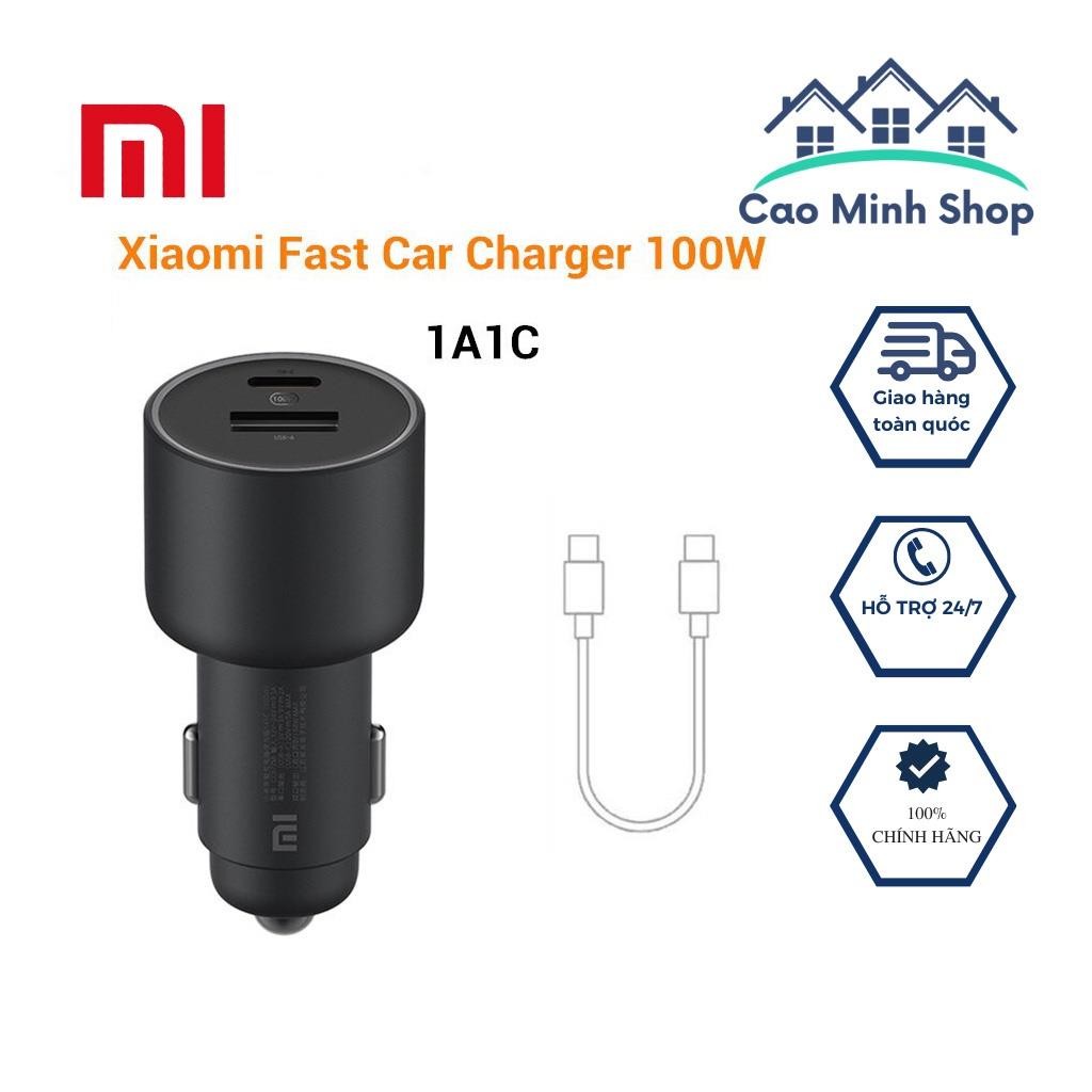 Tẩu sạc ô tô Xiaomi 2 cổng 100w 1A1C kèm cáp C to C - Tẩu sạc xe hơi nhanh Xiaomi Hàng chính hãng - 