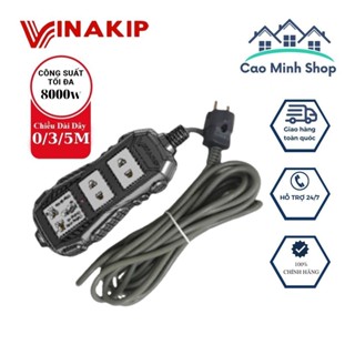 Ổ cắm Vinakip chịu tải cao 8000w liền dây dài 3 -5 mét, chống cháy, an toàn cho người sử dụng - Cao Minh Shop