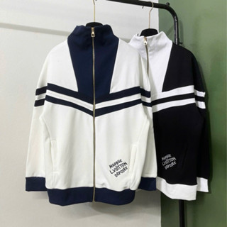 Áo Khoác Nỉ Nam Nữ Eo Vì Nỉ Chân Cua Phối Len Tăm Thêu Sọc Kẻ Ngang Thân Dệt Logo Cổ Trụ Dành Cho Anh Em Boy Phố Đi CHơi