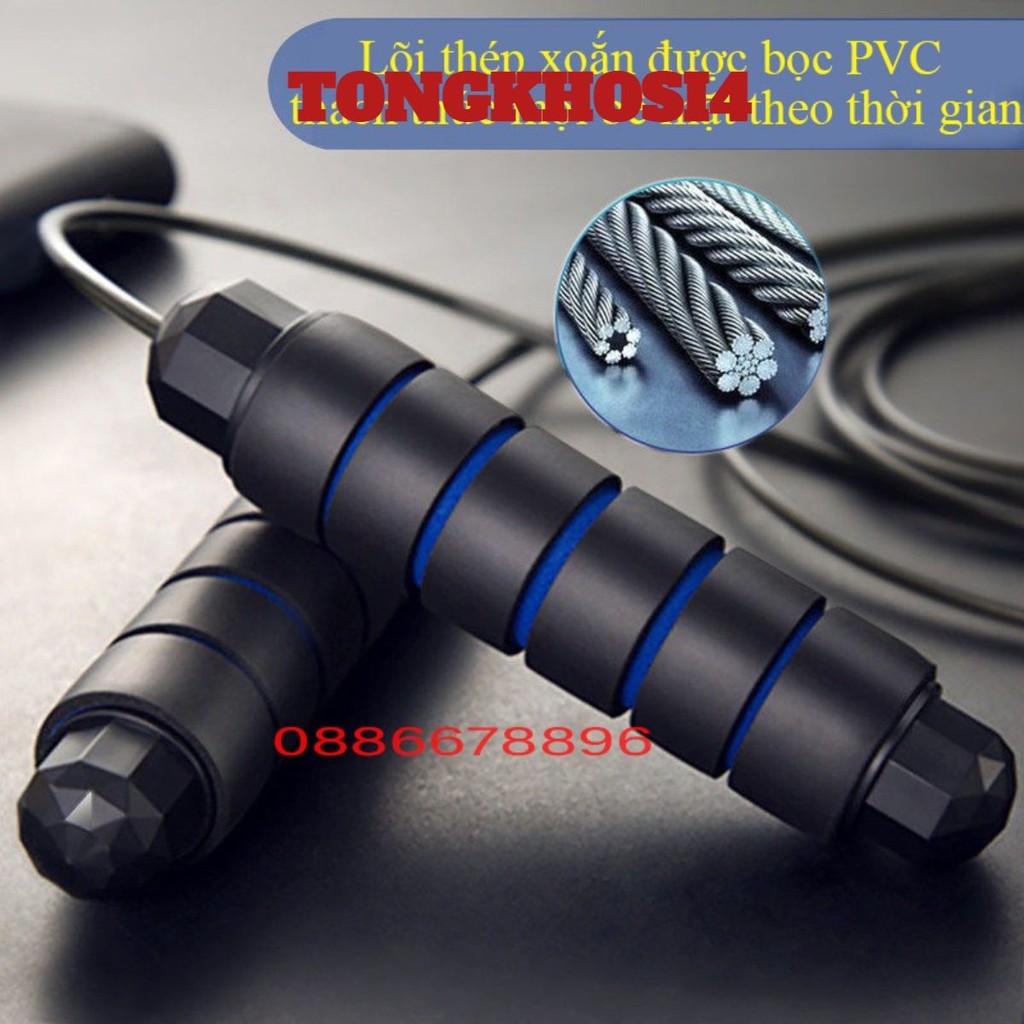 Dây nhảy lõi cáp thép, Chất lượng-Bền-Đẹp-Rẻ vô địch 8sport, có tạ sắt, dây cáp bán lẻ