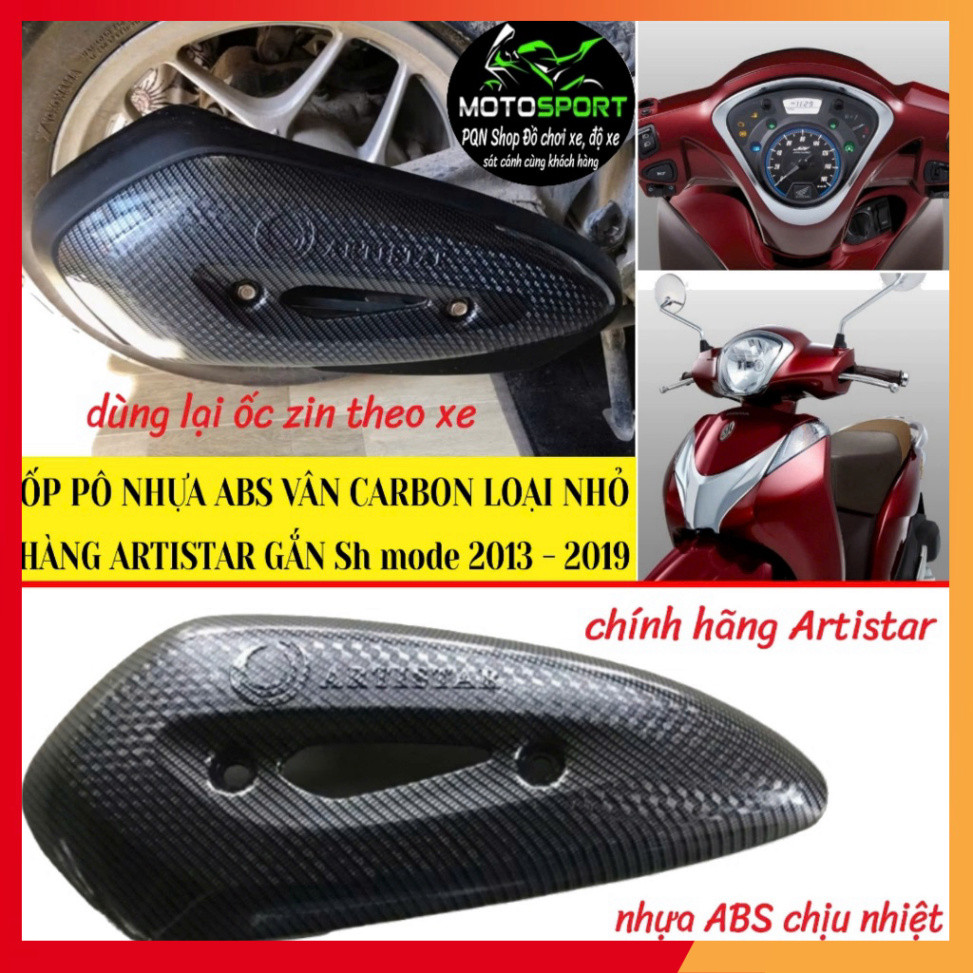 Ốp pô Sh Mode 2025. Mode 2020 - 2025 và Sh mode 2013 -2019 Nhựa ABS Vân Cacbon Đẹp Bền Hàng Artistar
