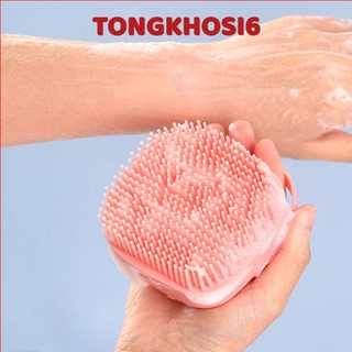 Bông Tắm Silicon Tạo Bọt Massage Có Ngăn Đựng Xà Bông Hình Vuông- BÔNG TẮM CÓ QUAI CHỐNG TRƯỢT 3389