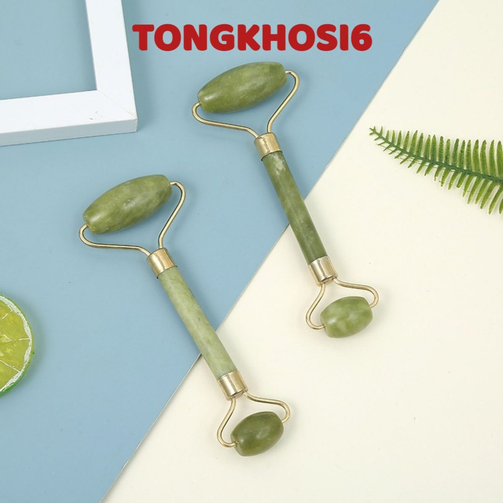 Đá Lăn Mặt Massage 2 Đầu, Thanh Đá Lăn Massage Mặt, Mắt, Cổ 2 Đầu - Cây Lăn Massage Mặt Đá Tự Nhiên