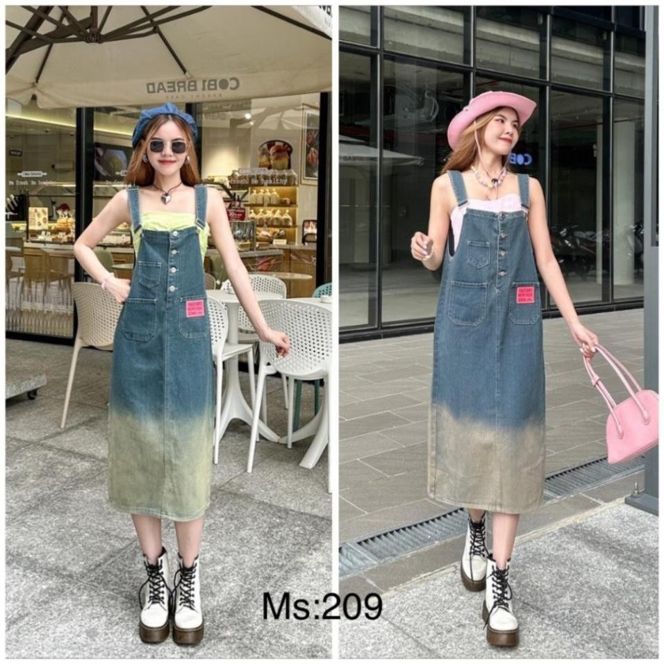 Quần Yếm Jeans Nữ Dáng Dài Siêu Xinh, Váy Yếm Bò Nữ Thiết Kế Thời Trang Trẻ Trung Hàn Quốc MANAMA J006