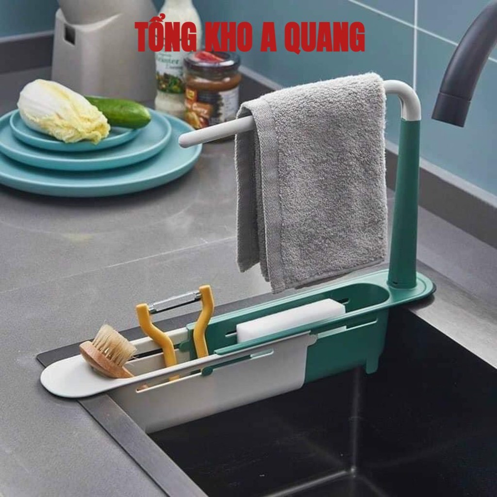 Khay Để Giẻ Rửa Bát , Kệ Đựng Đồ Rửa Chén Bát Gác Bồn Đa Năng,  Giá Bồn Rửa Bát Tiện Ích - KHAY7698