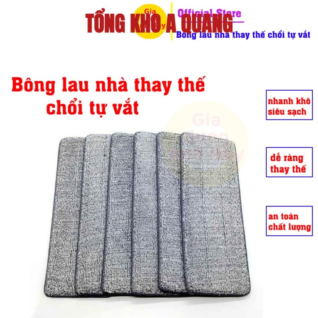 [COMBO 10] Miếng Lau Nhà Thay Thế Chổi Tự Vắt Có Thùng, Bông Lau Thay Thế Chổi Tự Vắt Hình Chữ Nhật 