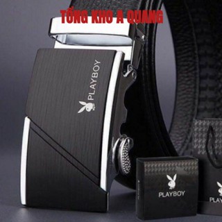 Thắt Lưng Da Nam Cao Cấp Hàng Hiệu PLAYBOY Khóa Tự Động Dây Nịt Nam Da Bò 100% Mạ Vàng Bạc Gu Nam Tính Chính Hãng CK-24K