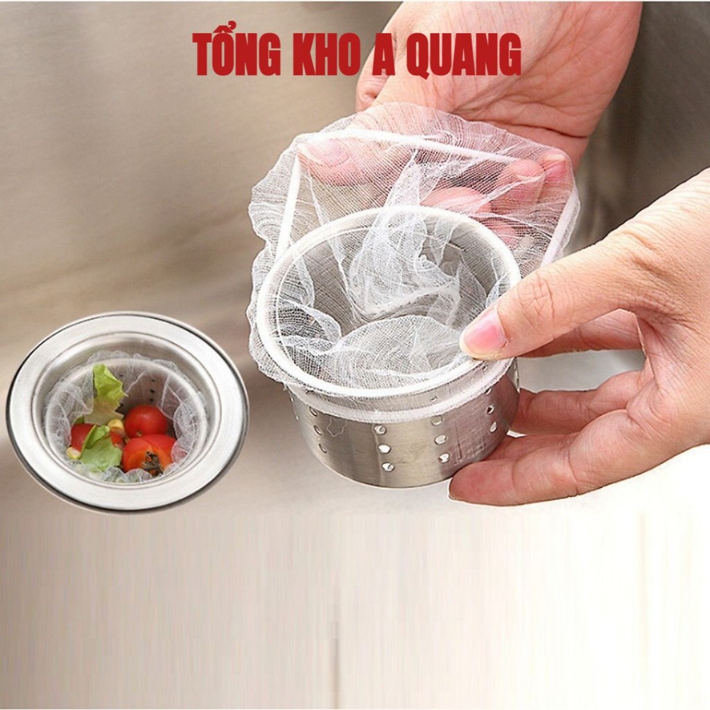 Combo 100 Túi Lọc Rác Bồn Rửa Chén Bát, Chậu Rửa Bát, Bọc Đựng Rác Bồn Rửa Bát
