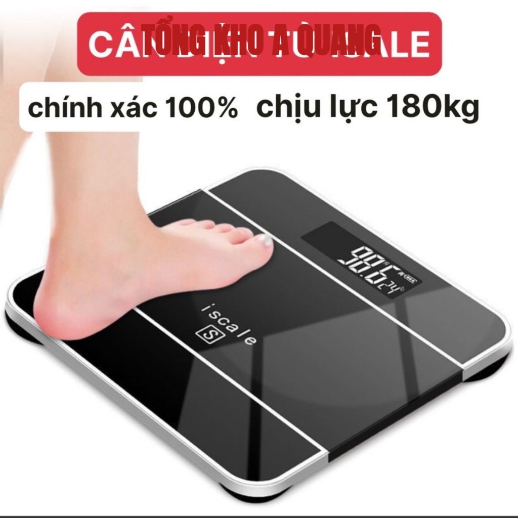 Cân sức khỏe điện tử chính hãng iScale SE 150kg màn hình LCD rõ nét kính cường lực cao cấp thiết kế gọn nhẹ NEW