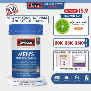 Vitamin tổng hợp cho nam giới Swisse Ultivite Men's Multivitamin của Úc tăng sức đề kháng, giảm mệt mỏi căng thẳng