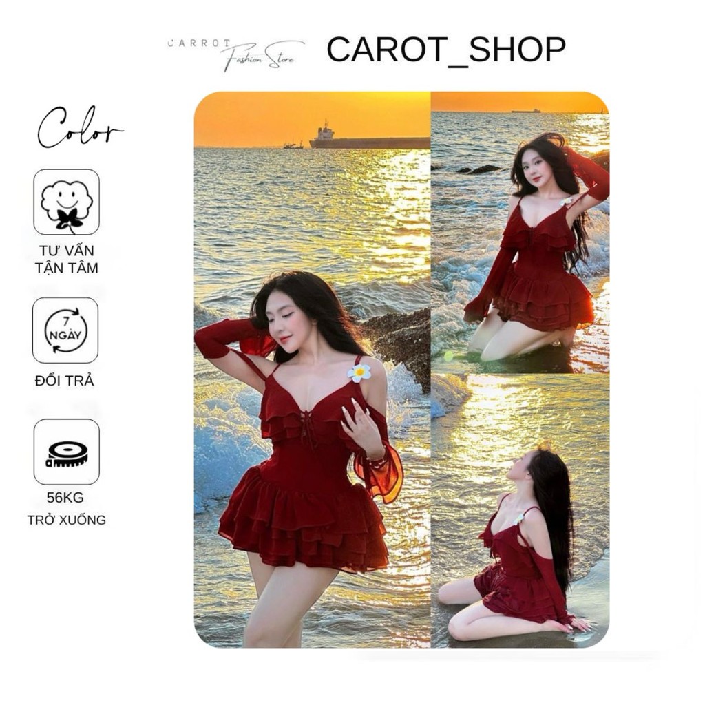 Đầm thiết kế dáng trễ vai tay loe sexy girl siêu tôn body ( KÈM QUẦN ) by CarrotShop