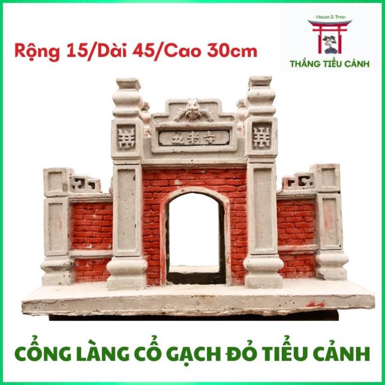 Cổng Làng Cổ Gạch Đỏ – Trang Trí Tiểu Cảnh Làng Quê & Bonsai Mini