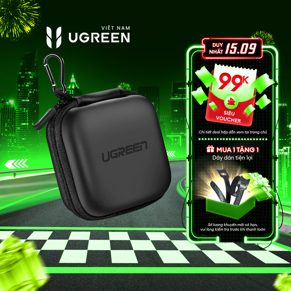 Hộp đựng tai nghe thẻ nhớ cáp USB UGREEN | Chống sốc chống nước | Nhỏ gọn và cứng cáp | 40816