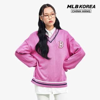 MLB - Áo sweater phom suông tay dài cổ V thời trang 3AKPV0131-43VOS