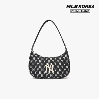 MLB - Túi đeo vai chữ nhật Monogram Jacquard Hobo 3ABQS012N-50BKS