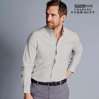 CHARLES TYRWHITT - Áo sơ mi nam tay dài Non Iron Stretch Oxford CSN0436-SLV