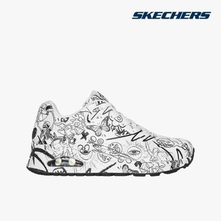 SKECHERS - Giày sneakers nữ cổ thấp phối họa tiết Uno 177972-WBK