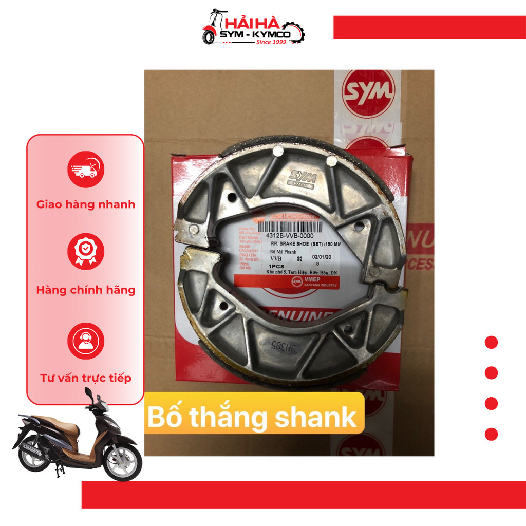 Bố thắng sau/ Bộ má phanh xe Shark [Chính hãng SYM]