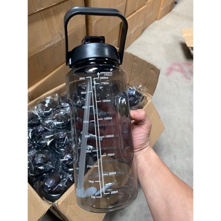 Bình Nước DETOX trong suốt - Dung tích 2000ml - Kiểu dáng thể thao  