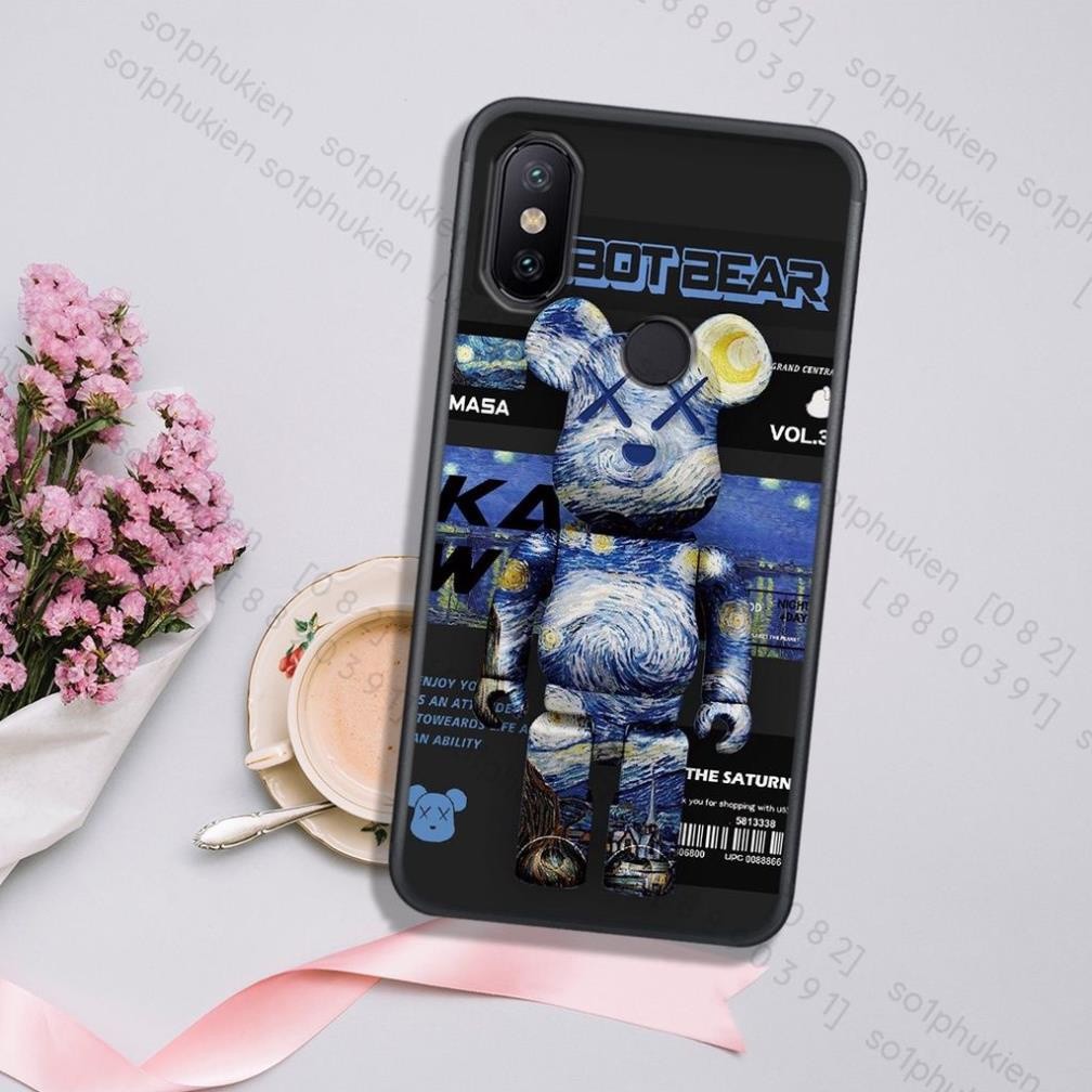 Ốp kính Xiaomi mi 8, mi 8 se (8se), mi 8 lite, mi 8 pro in hình gấu Robot cực HOT