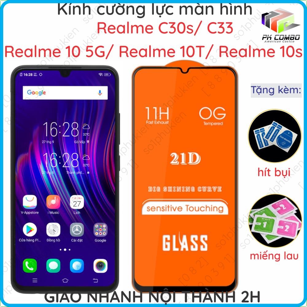 Kính cường lực Realme 10 5G/ Realme 10T/ Realme 10s/ Realme C30s/ Realme C33/ C53/ Narzo N53/ C51/ C