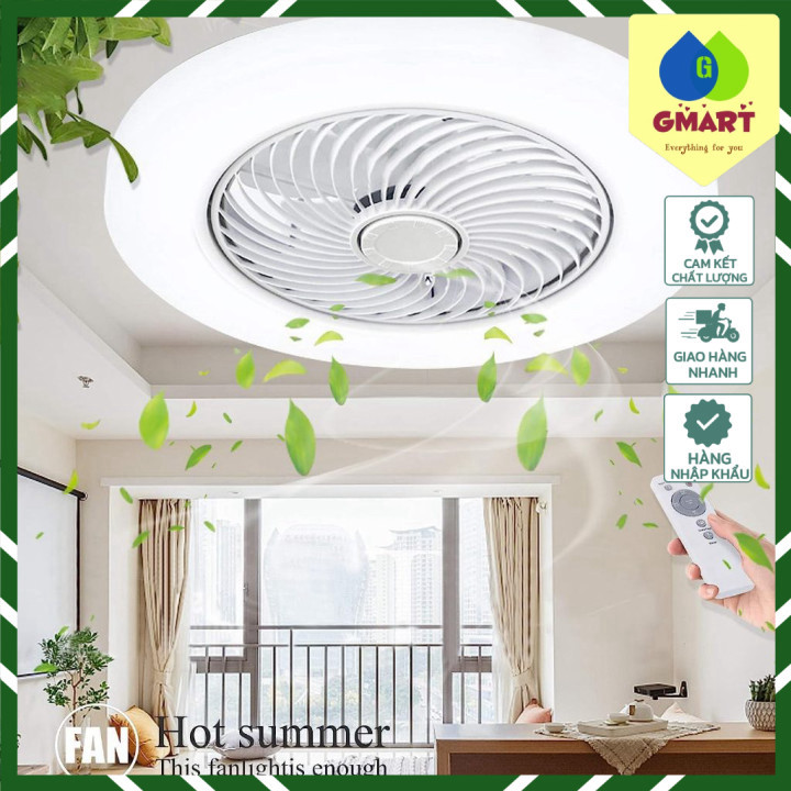 GSmart - Đèn quạt trần điều khiển qua app có remote 45W 3-Color Ceiling Fan with Lighting, LED Dimma