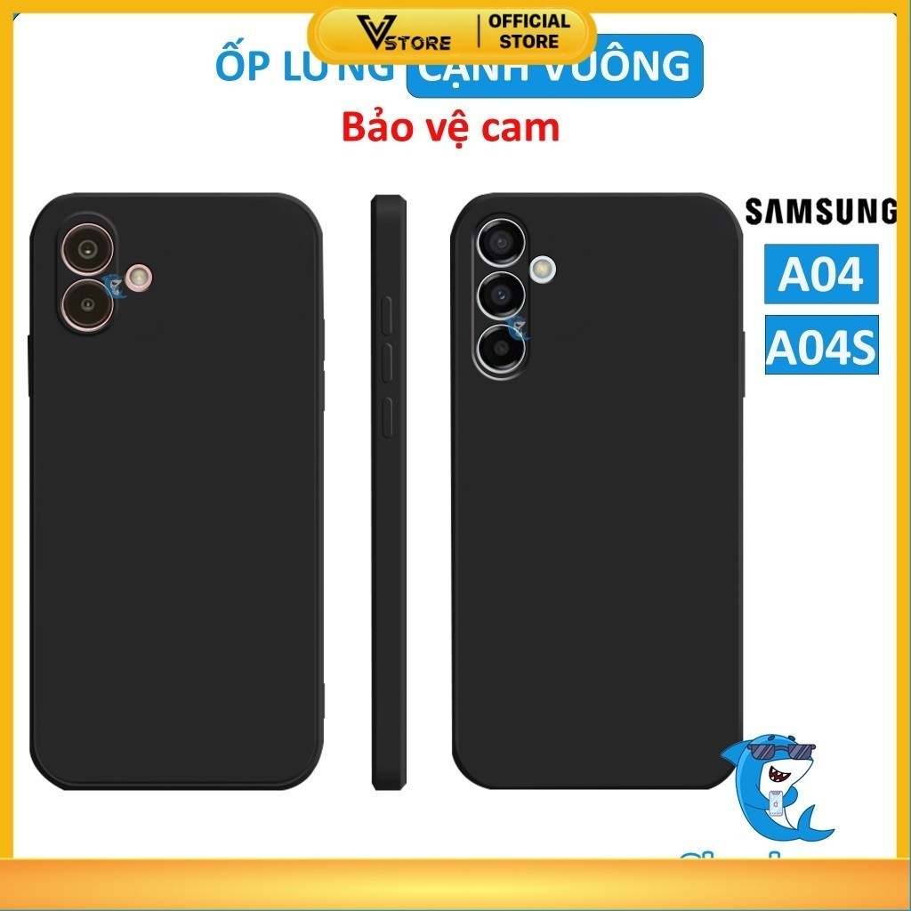 Ốp lưng samsung A04, A04S cạnh vuông bảo vệ cam Vstore cao cấp I Vỏ bao lưng điện thoại ss Vstore