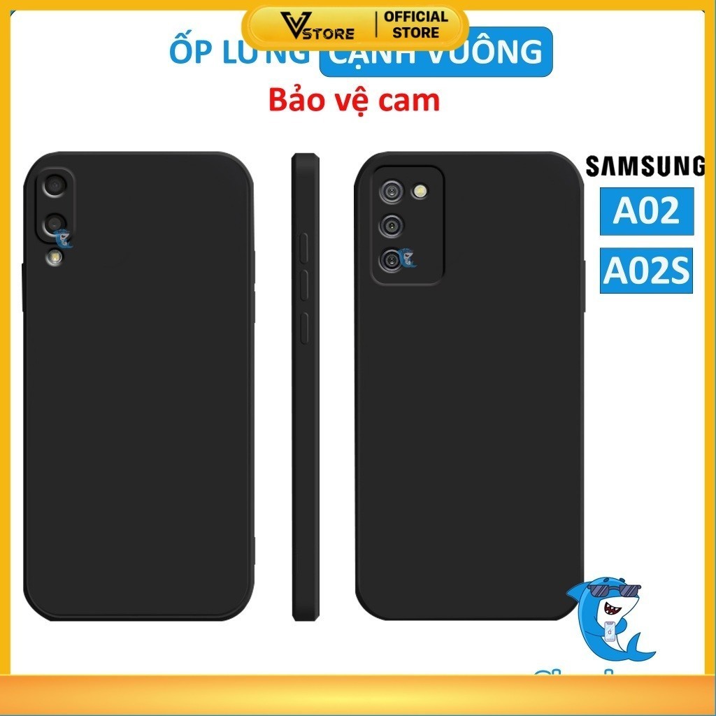 Ốp lưng samsung A02, A02s cạnh vuông bảo vệ cam Vstore cao cấp I Vỏ bao lưng điện thoại ss Vstore