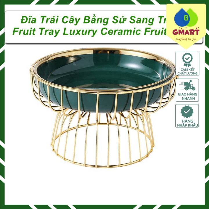 GSmart- Đĩa Trái Cây Bằng Sứ Sang Trọng Fruit Tray Luxury Ceramic Plate D-3-A9-T2293