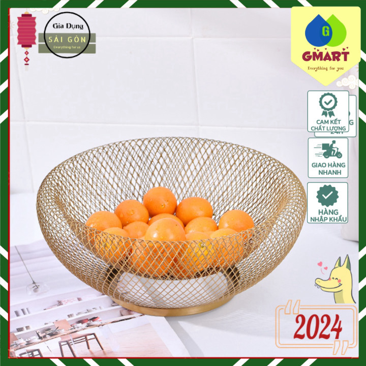 GSmart - Rổ trái cây 2 lớp lưới độc đáo Fruit Tray Double Wrought Iron Fruit Basket Home Decor