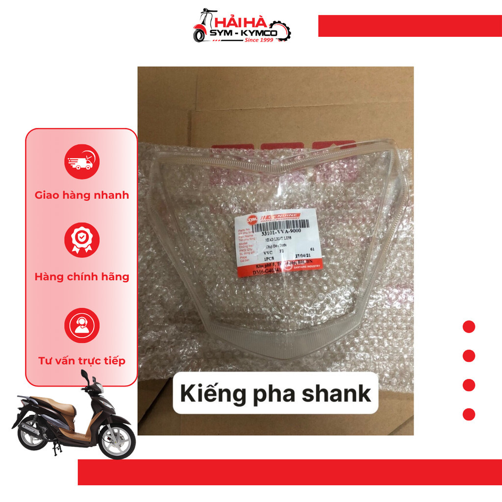 Kiếng pha/ Chụp đèn trước xe Shark mã VVC [Chính hãng SYM]
