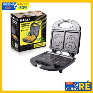 Máy ép bánh mì sandwich RAF 850W làm nóng nhanh, bánh chín đều 2 mặt