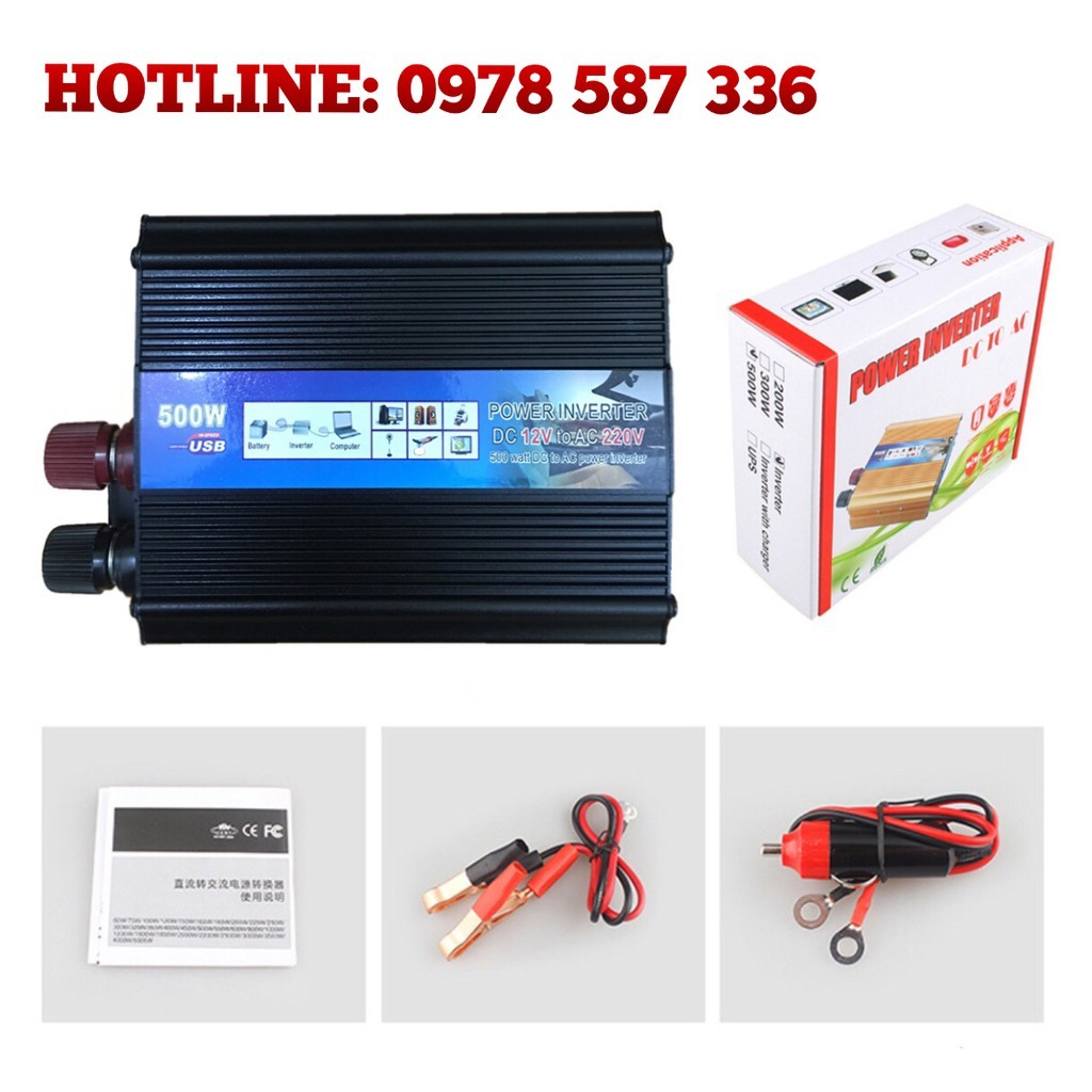 Bộ kích điện ắc quy 12V lên 220V 500W
