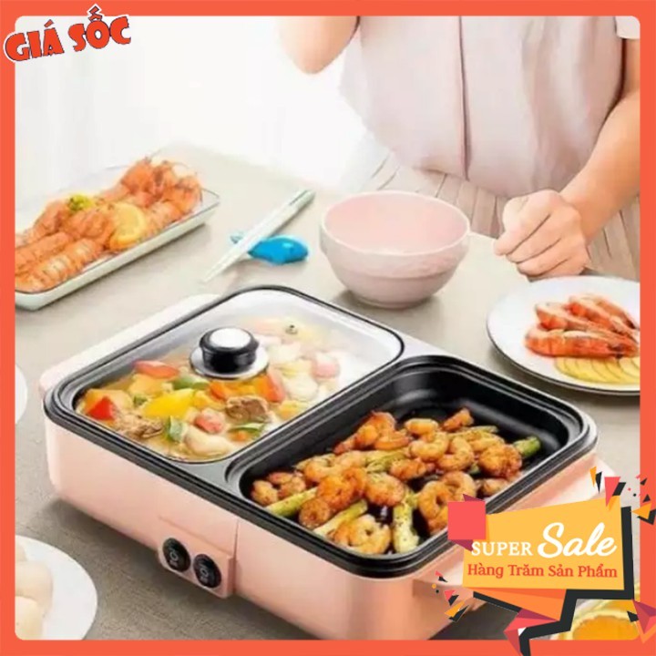 Bếp Lẩu Nướng 2 Ngăn Đa năng - Nồi Lẩu Nướng Hàn Quốc Đa năng