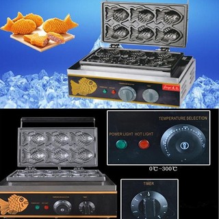 Máy làm bánh cá nhật bản công nghiệp 1650W gia nhiệt kép 2 mặt, chống dính teflon siêu bền