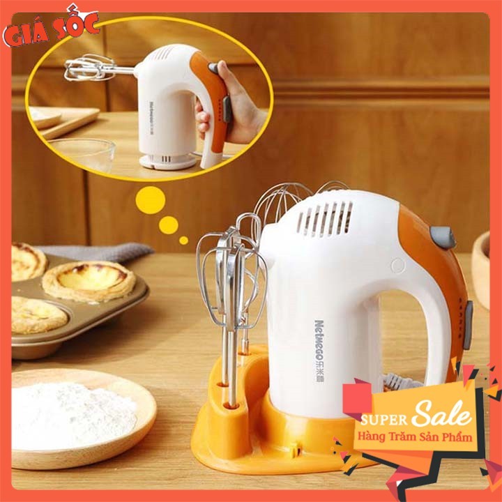 Máy đánh trứng cầm tay NETMEGO 300W tốc độ nhanh, hoạt động êm ái, bảo vệ quá nhiệt
